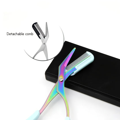 Eyebrow Trimmer Scissor with Comb Facial Hair Removal Grooming Shaping Shaver Cosmetic Makeup Accessories, Eyebrow Grooming Kit, Scissers for Eyebrow, Eyebrow Kit for Women, Eyebrow Stamp Kit Set, Eyebrow Clippers