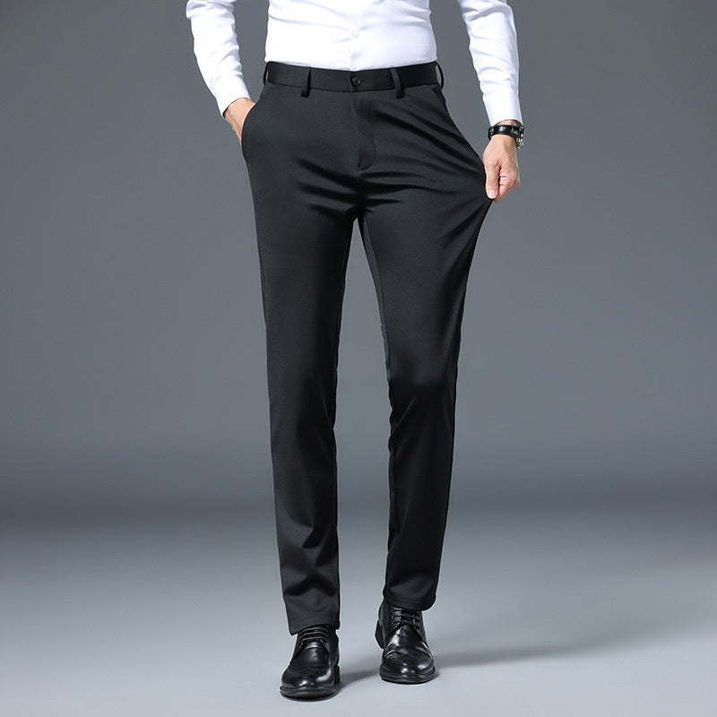 Draping Slim-fit Stretch Casual Pants For Men