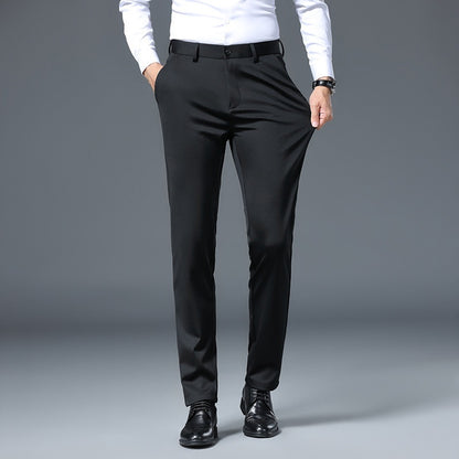 Draping Slim-fit Stretch Casual Pants For Men