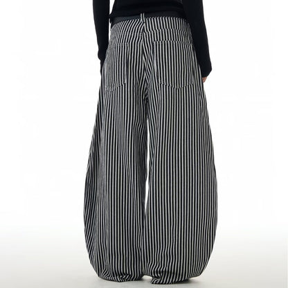 Lazy Style Straight-leg Pants With A Curved Knife Wide-leg Floor-sweeping Design