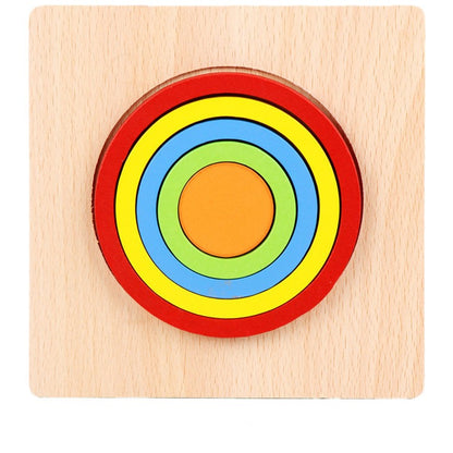 1-3 Years Old Baby Children's Puzzle Wooden 3d Shape Puzzle Toy