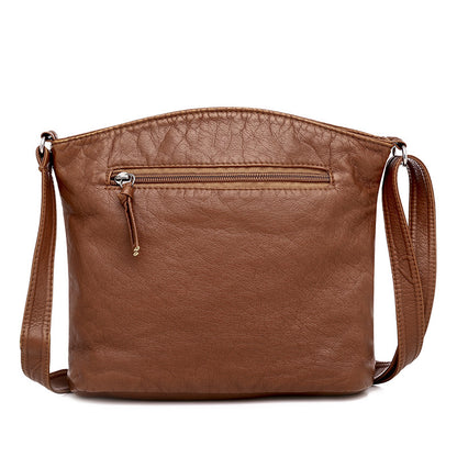 Shoulder Bag Retro Washed Leather Casual Fashion