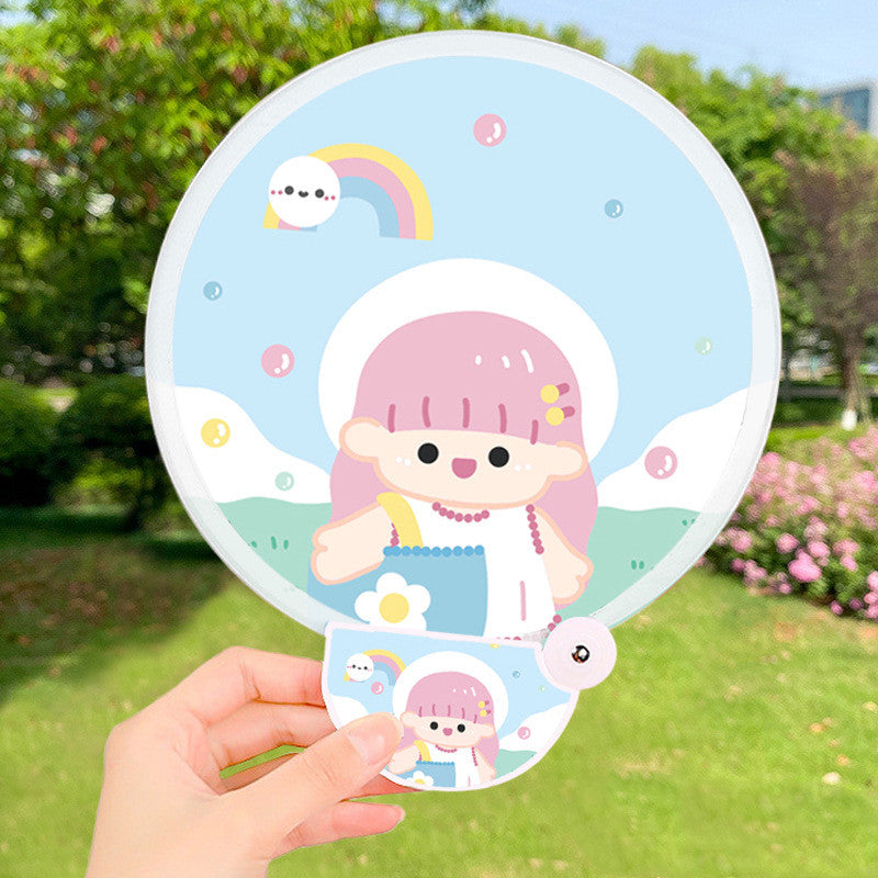 Portable Fan, Children's Heart, Children's Day Gift, Folding Fan With Handle