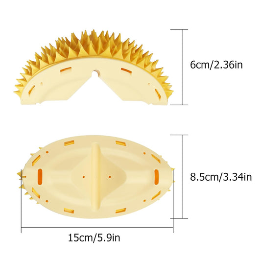 Cat Corner Scratcher Durian Shaped Corner Tickler Cat Mint Self Groomer Toy Kittens Wall Corner Massage Comb Scratcher Board For Indoor Cats