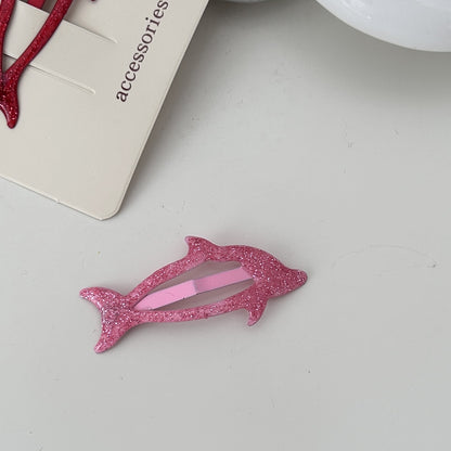 Dripping Dolphin Simple Girl Heart Romantic Cartoon Children Cropped Hair Clip Hair Accessories Hairpin Female