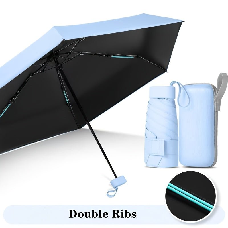 Premium Foldable Mini Pocket Umbrella - Compact Travel Umbrella with 6 Ribs | Lightweight Portable Rain Protection