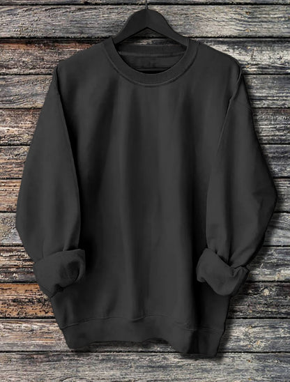 Men's Solid Color Light Plate Long Sleeved Sweatshirt