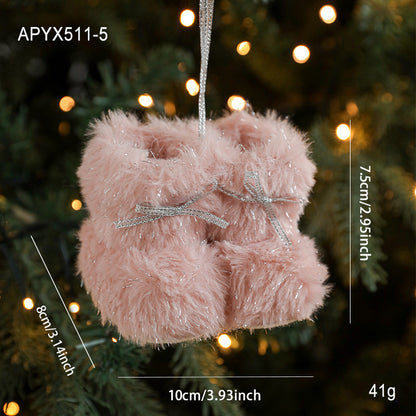 Plush Christmas Small Boots Creative Decoration Christmas Tree Pendant