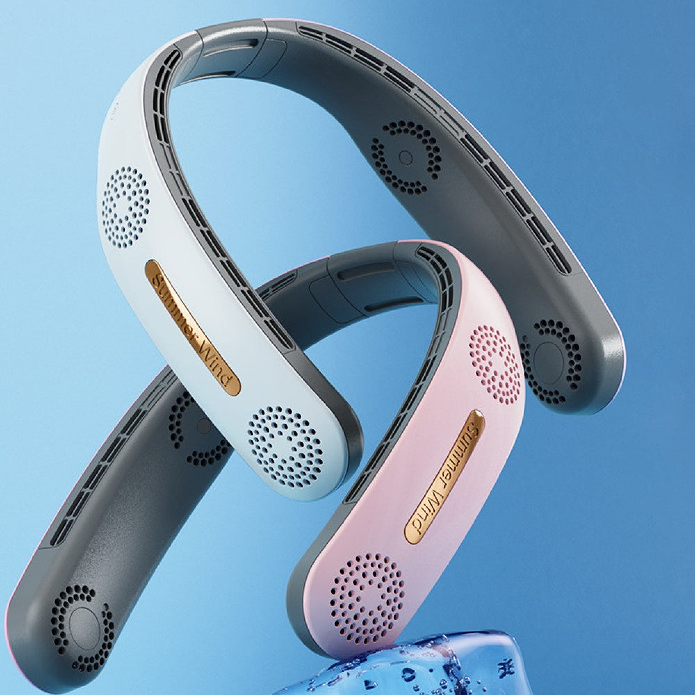 Portable Neck Fan - USB Rechargeable Hands-Free Bladeless Personal Cooling Fan for Sports, Travel & Outdoor Activities