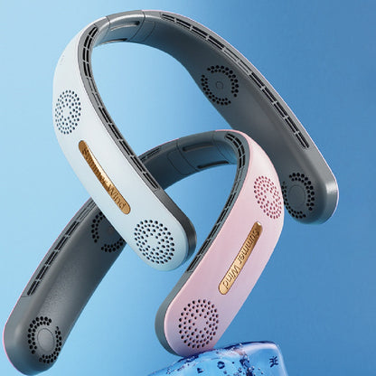 Portable Neck Fan - USB Rechargeable Hands-Free Bladeless Personal Cooling Fan for Sports, Travel & Outdoor Activities