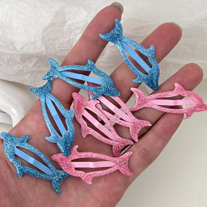 Dripping Dolphin Simple Girl Heart Romantic Cartoon Children Cropped Hair Clip Hair Accessories Hairpin Female