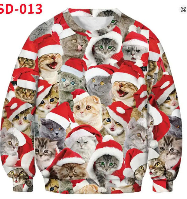 Crewneck Hoodie Sweatshirt With 3D Printed Graphic And Long Sleeves