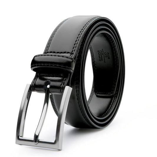 Men's Leather Belt, Fashion & Classic Casual Belt with Single Prong Buckle for Jeans, Pants, Work And Business, Gift for Dad & Husband