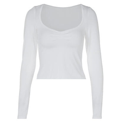 Solid-color Long-sleeve T-shirt