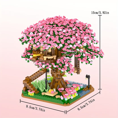 LHCX Cherry Bonsai Tree Building Sets For Girls, Mini Building Blocks Of Cherry Flower Bonsai Tree Kit, Mini Bricks Sakura Tree House, Halloween/Thanksgiving Day/Christmas Gift Easter Gift