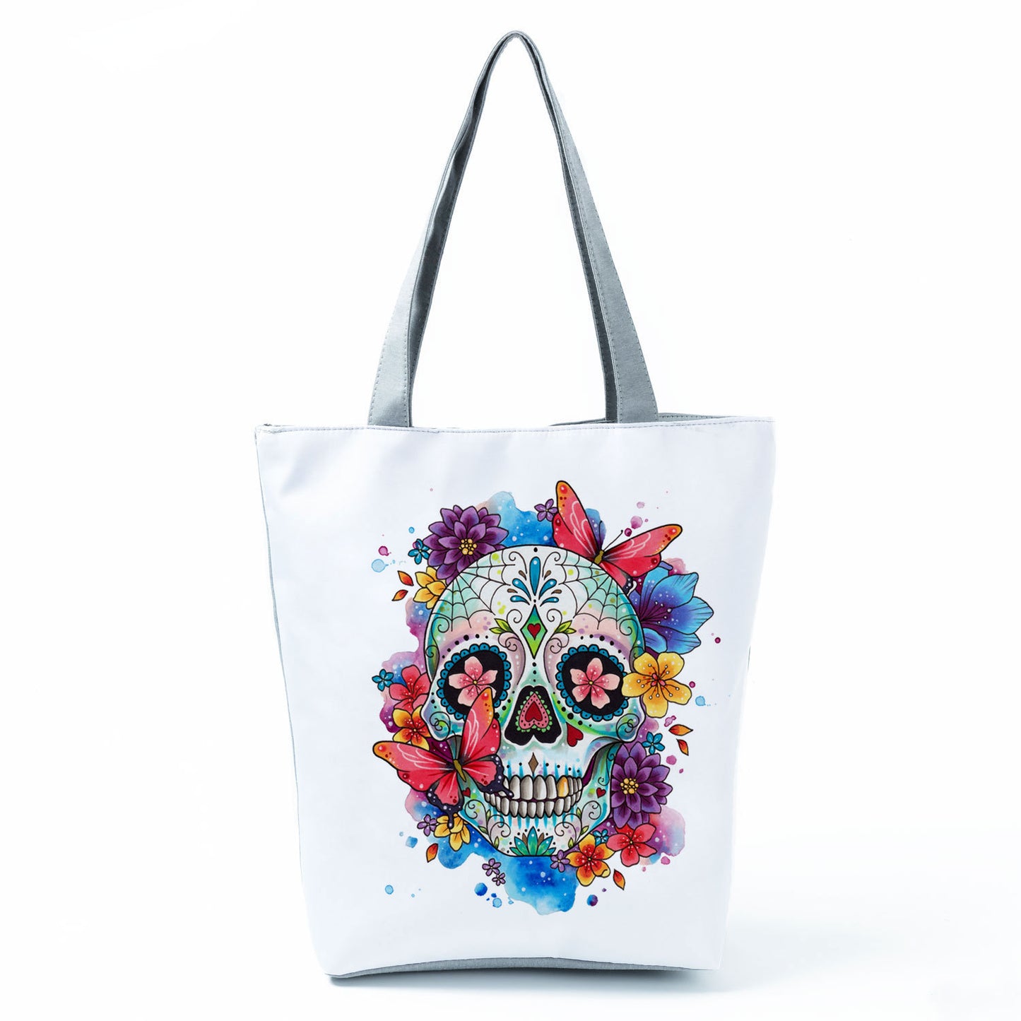 Portable Large Capacity Skull Printed Handbag
