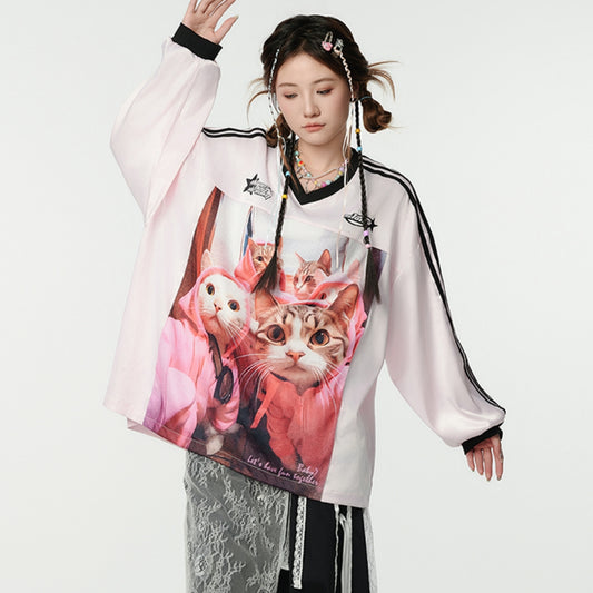 Women's Casual Printed American High-street Loose Top