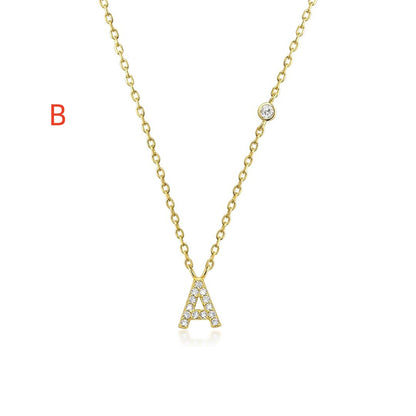 Fashion Jewelry Luxury Gold Color A-Z 26 Letters Necklace CZ Pendant For Women Cute Initials Name Necklace Fashion Party Wedding Jewelry Gift