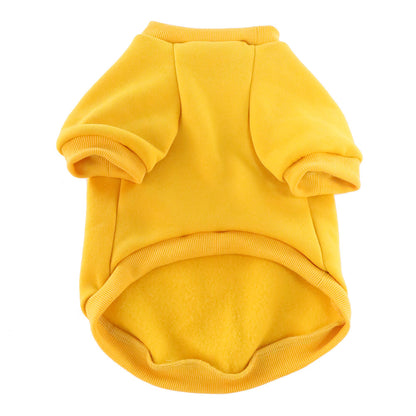 Pet Clothes Fleece-lined Thickened Solid Color Hoodie