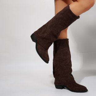 Chunky Heel Cowboy Boot Plus Size Knight Frye Boot