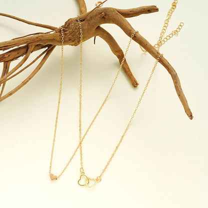 Hollow Cross Heart Pendant Double-layer Necklace Cute Classic Heart Shaped Pendant Necklace For Women