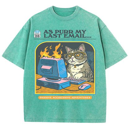Men's Cat Playing Game Print Top