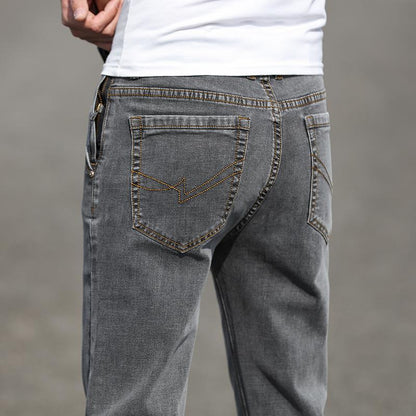Autumn Smoky Gray Jeans Men's Trendy All-matching