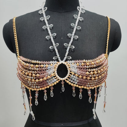 Fashion Colorful Beaded Chest Wrap Body Chains Women