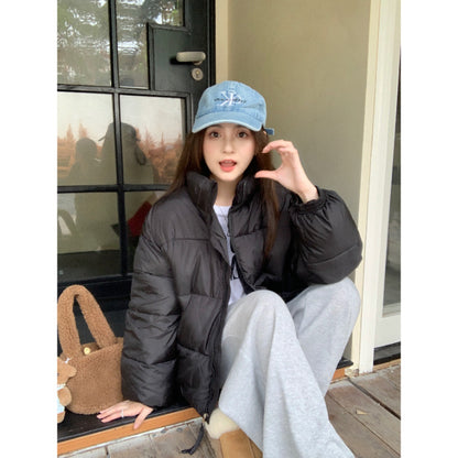 Cute Stand-up Collar Puffer Jacket For Women