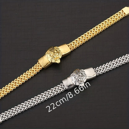 Fashion Stainless Steel Chain Bracelet Lion Head Bracelet For Men Party Biker Jewelry Gifts