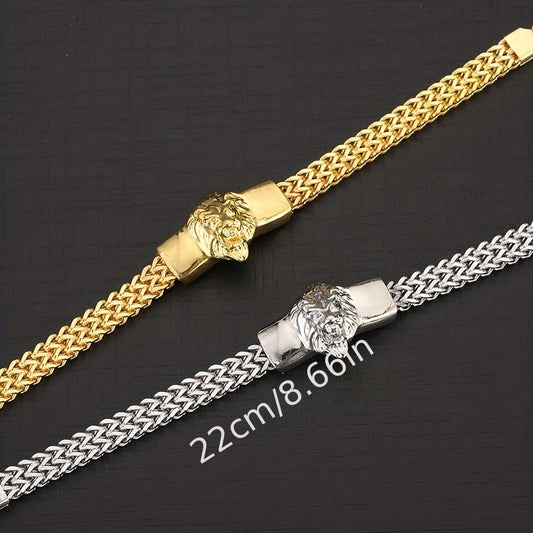 Fashion Stainless Steel Chain Bracelet Lion Head Bracelet For Men Party Biker Jewelry Gifts