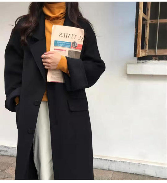 Mid-length Cashmere Over-the-knee Coat For Women