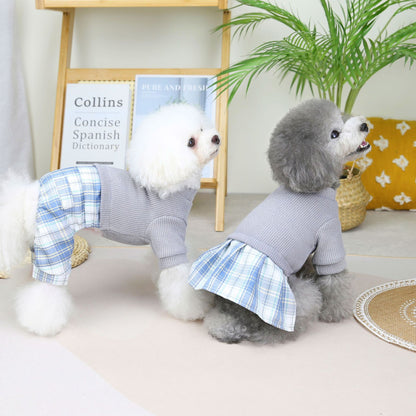 Wool Fabric Leisure Warm Sweatshirt Skirt Pants Suit Dog Clothes