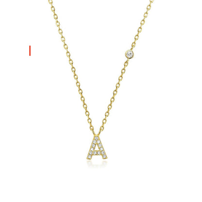 Fashion Jewelry Luxury Gold Color A-Z 26 Letters Necklace CZ Pendant For Women Cute Initials Name Necklace Fashion Party Wedding Jewelry Gift