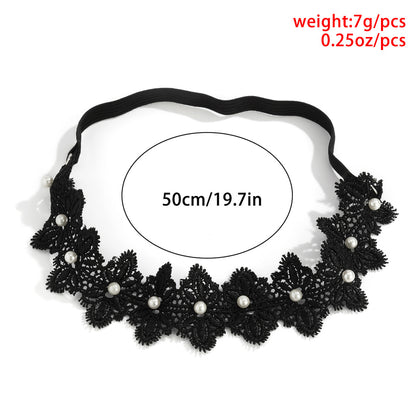 Black Lace Leg Flower Body Chain Women