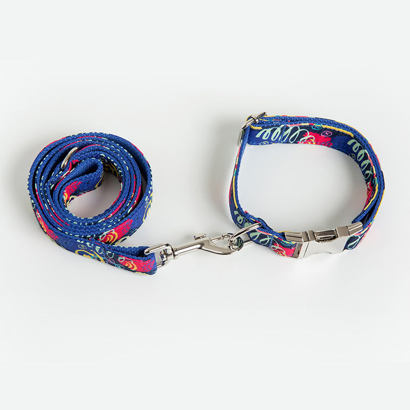 Graffiti Pet Collar Leash Set