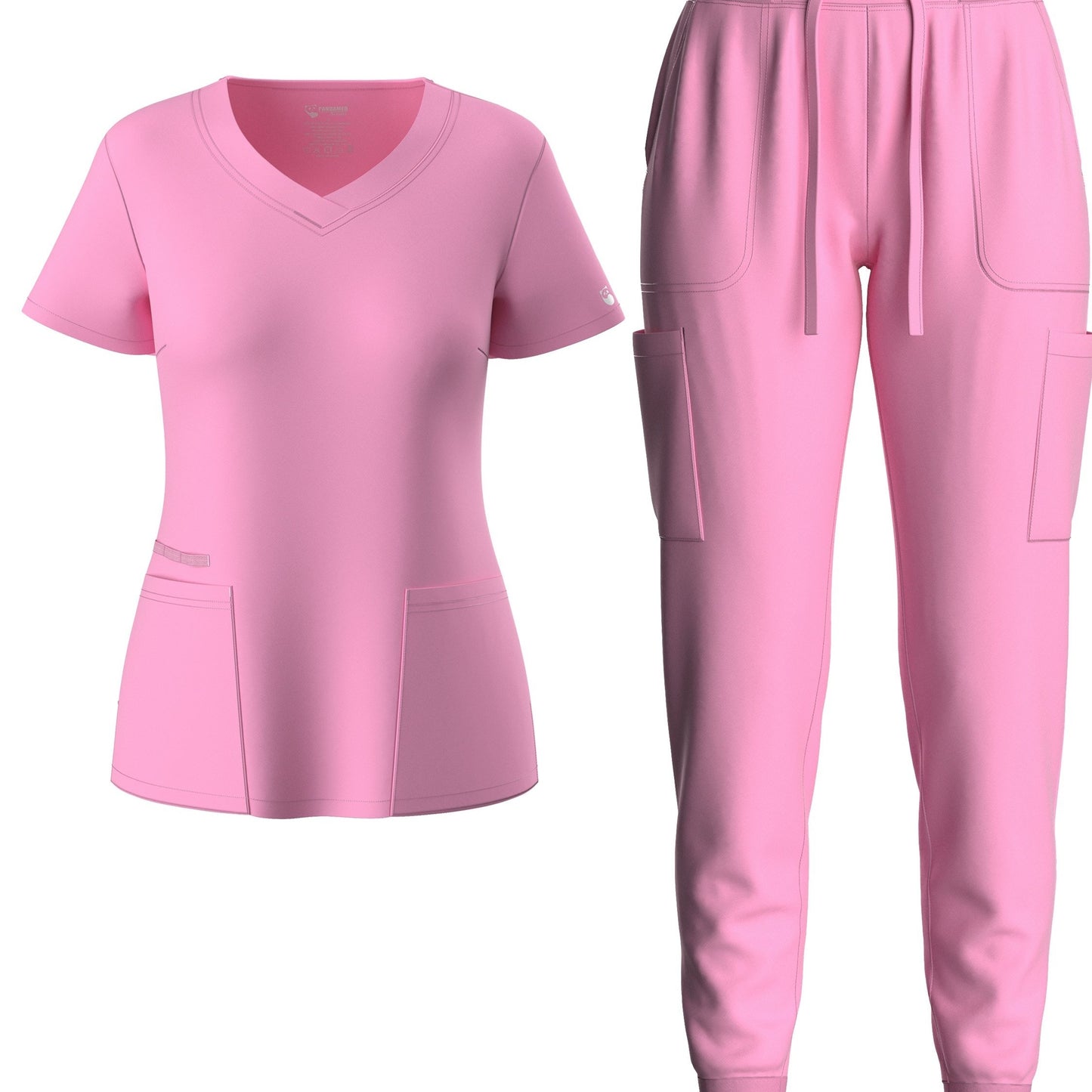 Premium Medical Scrubs Set - V-Neck Top & Drawstring Pants | Professional Healthcare Uniform for Women