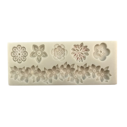 1pc 5.71inch Flower-shaped Fondant Silicone Mold