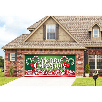 Christmas Background Hanging Cloth Garage Door Patch Holiday Party