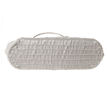 Handmade Beaded Clutch Bag - Elegant Embroidered Rose Silk Evening Purse with Removable Strap