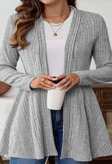 Long Sleeve Simple Cardigan Coat Mid-length