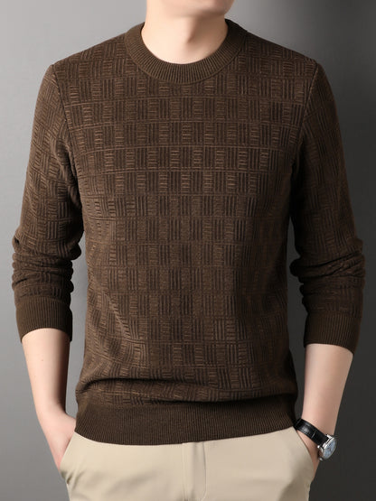 Winter New Men's Casual Sweater Round Neck Plus Thick Base Warm Sweater Best Sellers