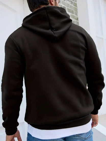 Men's Casual Printed Hoodie With Drawstring