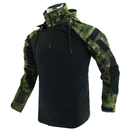 Detachable Hood With Zipper, CTP-style Long-sleeve Tactical Top