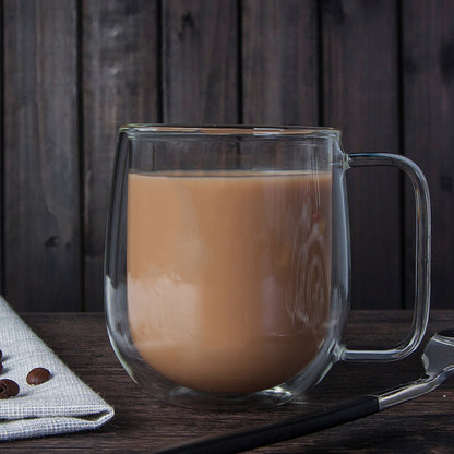 Double-layer High Borosilicate Glass Water Cup Heat-resistant Belt Handle