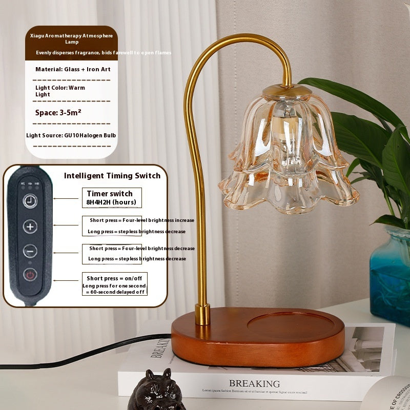 Luxury French Retro Wax Warmer - Elegant Bedside Fragrance Lamp with Dimmer