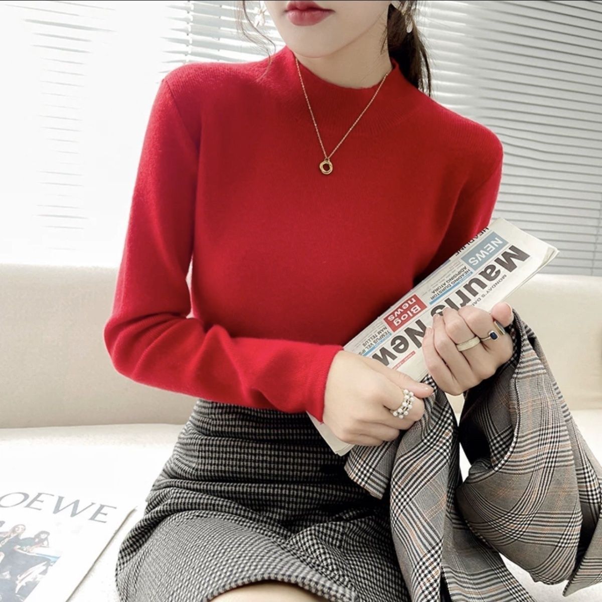Inner Knitted Bottoming Shirt Slim Fit Slimming Long Sleeves Versatile Western Style Top