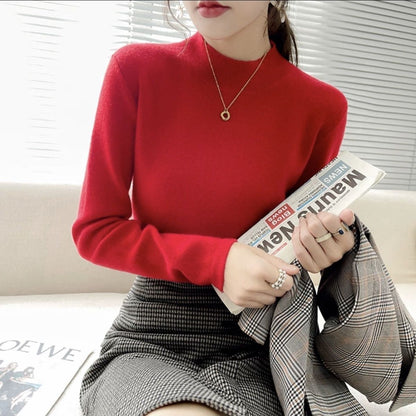 Inner Knitted Bottoming Shirt Slim Fit Slimming Long Sleeves Versatile Western Style Top