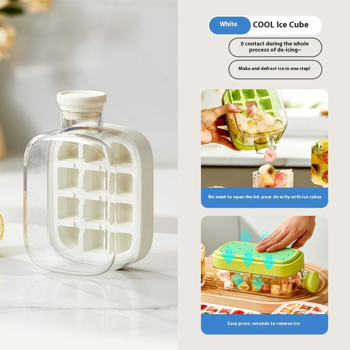 One-Click Molding Cooling Cup,Instant Ice Maker,Zero-Contact Design,Straw Included,Curling Mold,Portable & Stylish Chilled Drink