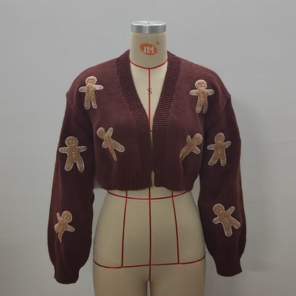 Short Coat Knitted Cardigan Women's Sweater